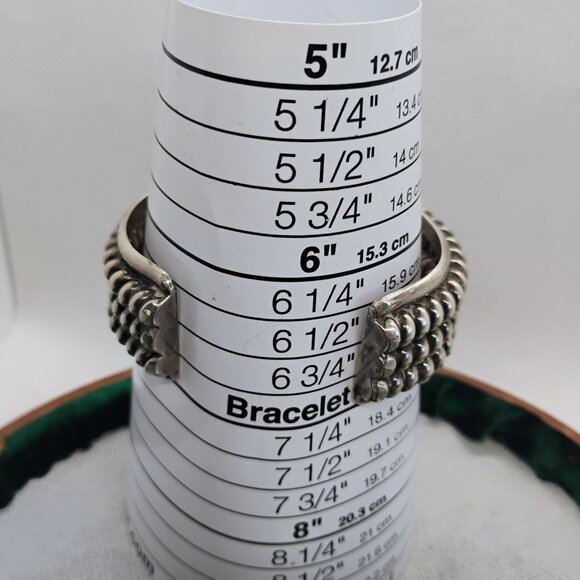 Vtg Navajo Made Sterling Silver Triple Row Twisted Cuff Bracelet 101g Unisex - Picture 7 of 7